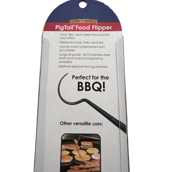 1x Jaccard PigTail Food Flipper 19" Flipper Stainless Steel Wood Grilling BBQ - Picture 4 of 8